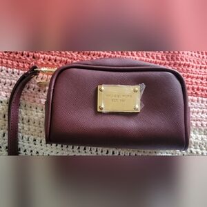 Michael Kors Red Clutch with Smooth Leather and Gold Hardware NWOT